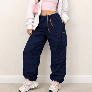 Vintage Nike retro navy blue baggy cargo windbreaker track joggers